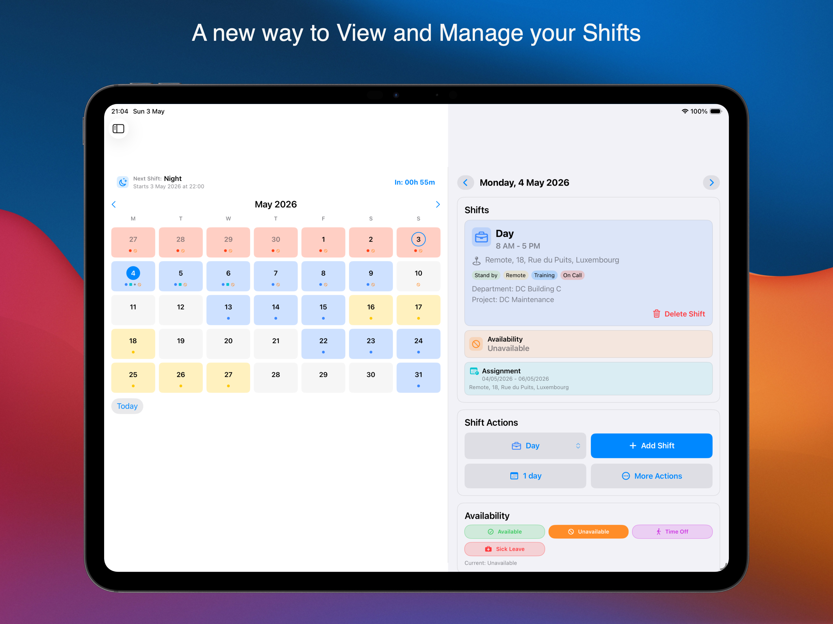 ShiftLens Calendar